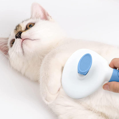 Self Cleaning Slicker Brush, Cat Brushes for Indoor Cats with Metal Comb, Dogs Cats Hair Brushes for Shedding, Pet Kitten Grooming Tool with Release Button for Long or Short Hair by Kalamanda(Blue)6