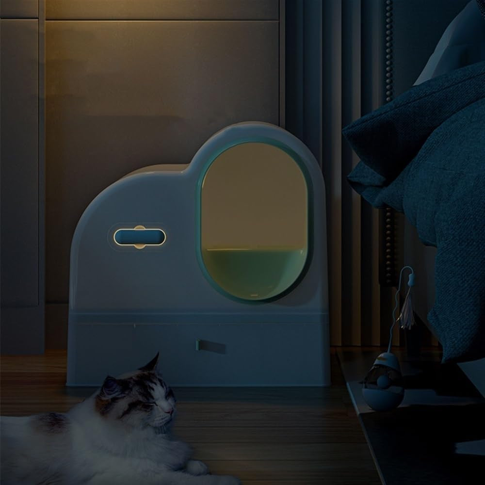 pet-supplies-enclosed-cat-litter-box-with-drawer-splash-proof-large-space-pangray