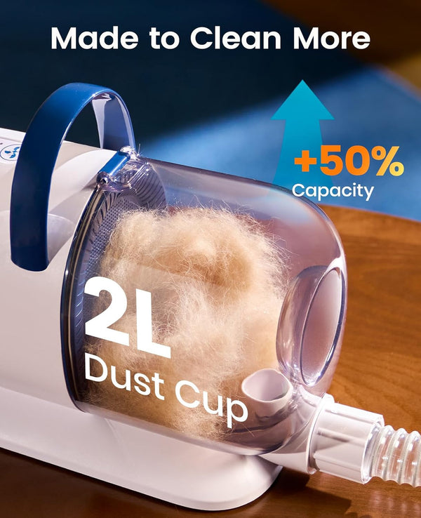 Oneisall Dog Grooming Vacuum - 15000Pa Suction, Captures 99% Pet Hair to Reduce Shedding, Dog Grooming Clippers & Quiet Brush (≤59Db) with 4 Accessories, 2L Dust Canister for Home Cleaning8