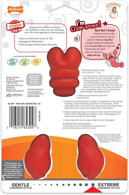 Nylabone Power Chew Lobster Dog Chew Toy, Filet Mignon Flavor, Small | Durable Dog Toys for Aggressive Chewers, Long Lasting, Discourages Destructive Chewing, for Dogs up to 25 Lbs12