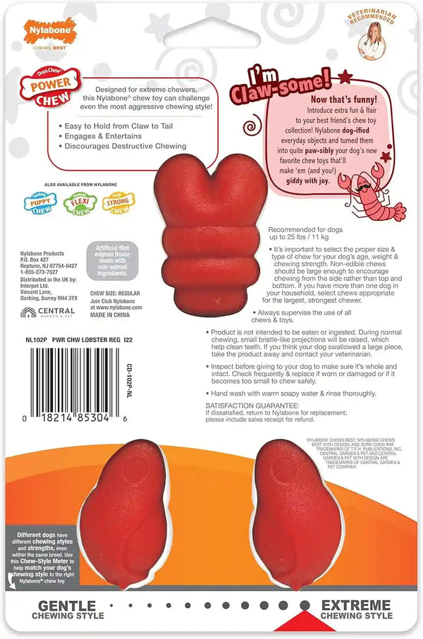 Nylabone Power Chew Lobster Dog Chew Toy, Filet Mignon Flavor, Small | Durable Dog Toys for Aggressive Chewers, Long Lasting, Discourages Destructive Chewing, for Dogs up to 25 Lbs12