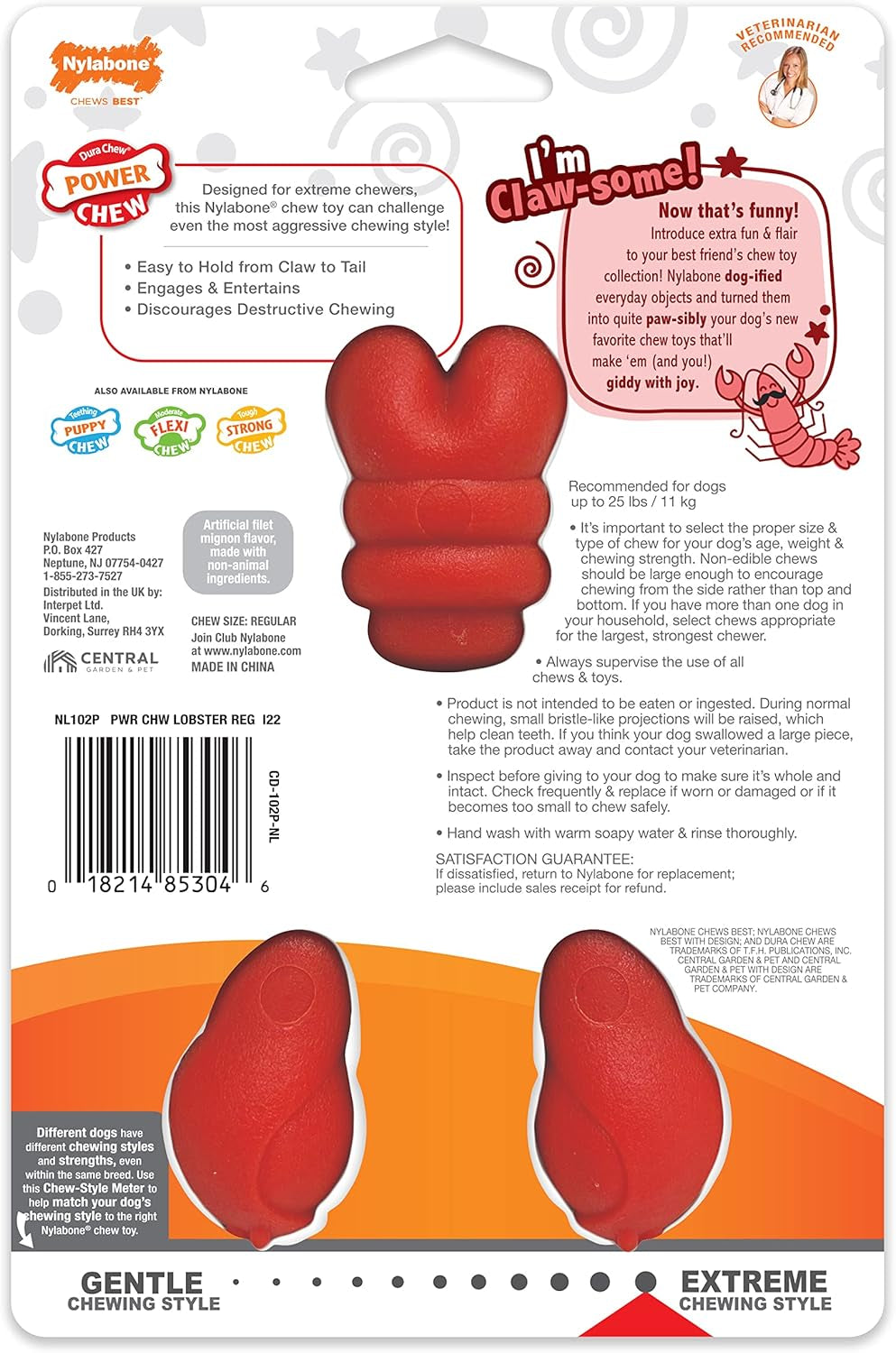 nylabone-power-chew-lobster-dog-chew-toy-filet-mignon-flavor-small-durable-dog-toys-for-aggressive-chewers-long-lasting-discourages-destructive-chewing-for-dogs-up-to-25-lbs