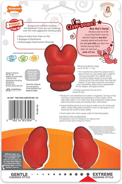 Nylabone Power Chew Lobster Dog Chew Toy, Filet Mignon Flavor, Small | Durable Dog Toys for Aggressive Chewers, Long Lasting, Discourages Destructive Chewing, for Dogs up to 25 Lbs12