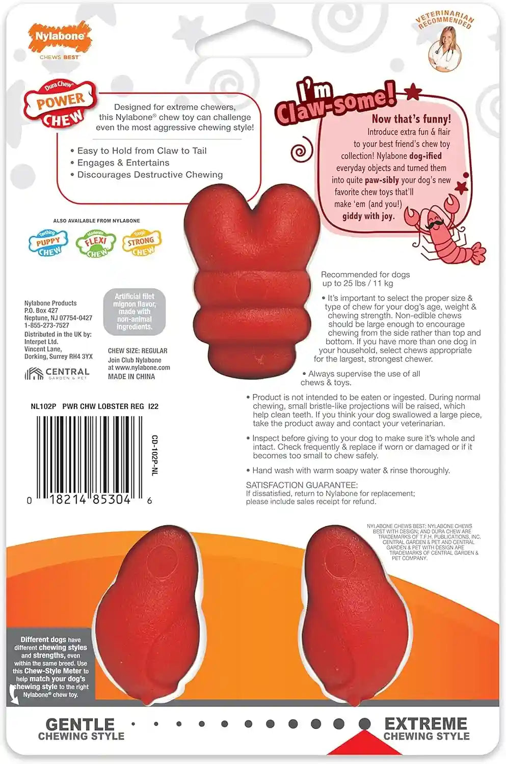 nylabone-power-chew-lobster-dog-chew-toy-filet-mignon-flavor-small-durable-dog-toys-for-aggressive-chewers-long-lasting-discourages-destructive-chewing-for-dogs-up-to-25-lbs