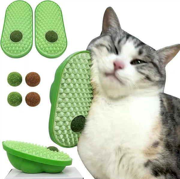 Miwoowim 2 Pcs Catnip Toys Balls That Stick on Wall,Cat Toy Ball, Catnip Wall Balls for Cats Lick,Cat Face Scratchers, Cat Self Groomer for Indoor Cats, Corner Brush7