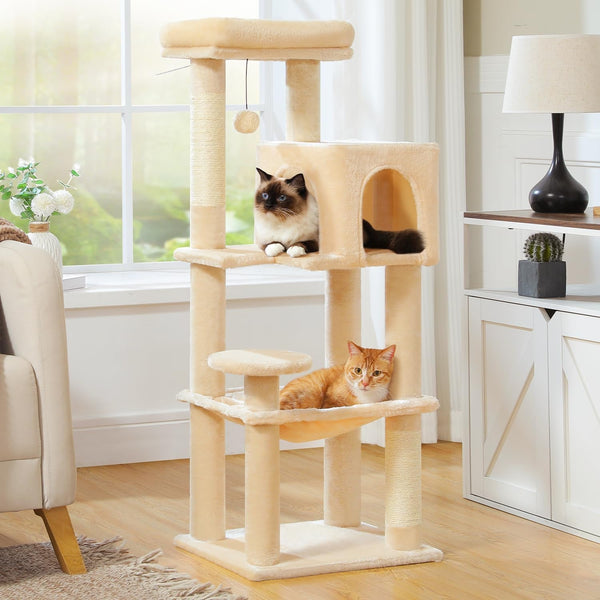 MUTTROS Mushroom Cat Tree Tower with Removable Scratcher, Large Hammock, Condo, Perch, 3 Sisal Posts – Multi-Level Cat Tree for Indoor Cats, Cute Cat Tower for Small Space Homes10
