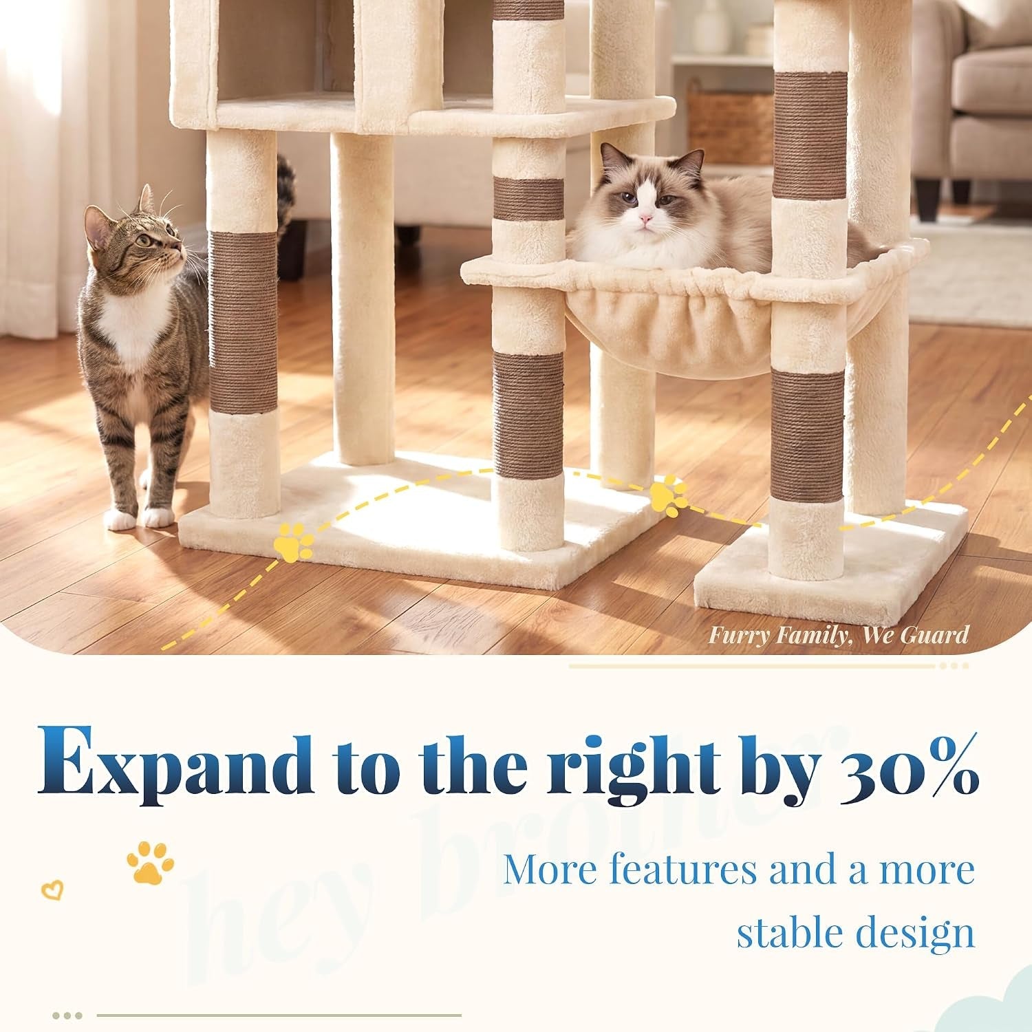 hey-brother-cat-tree-tower-wide-base-5-platforms-for-multi-cats-mpj074mj-72-8-inches-tall-furniture-5-plush-beds-large-condo-big-hammocks-sisal-scratching-posts-for-indoor-adult-cat-beige-brown
