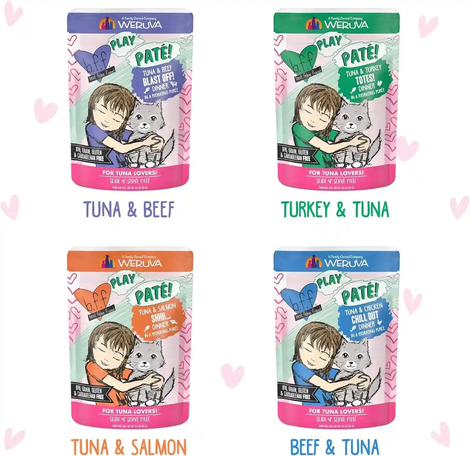 weruva-b-f-f-play-best-feline-friend-pate-lovers-aw-yeah-pate-partay-variety-pack-3oz-pouch-pack-of-12