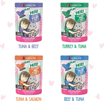 Weruva B.F.F. Play - Best Feline Friend Paté Lovers, Aw Yeah!, Paté Partay! Variety Pack, 3Oz Pouch (Pack of 12)5