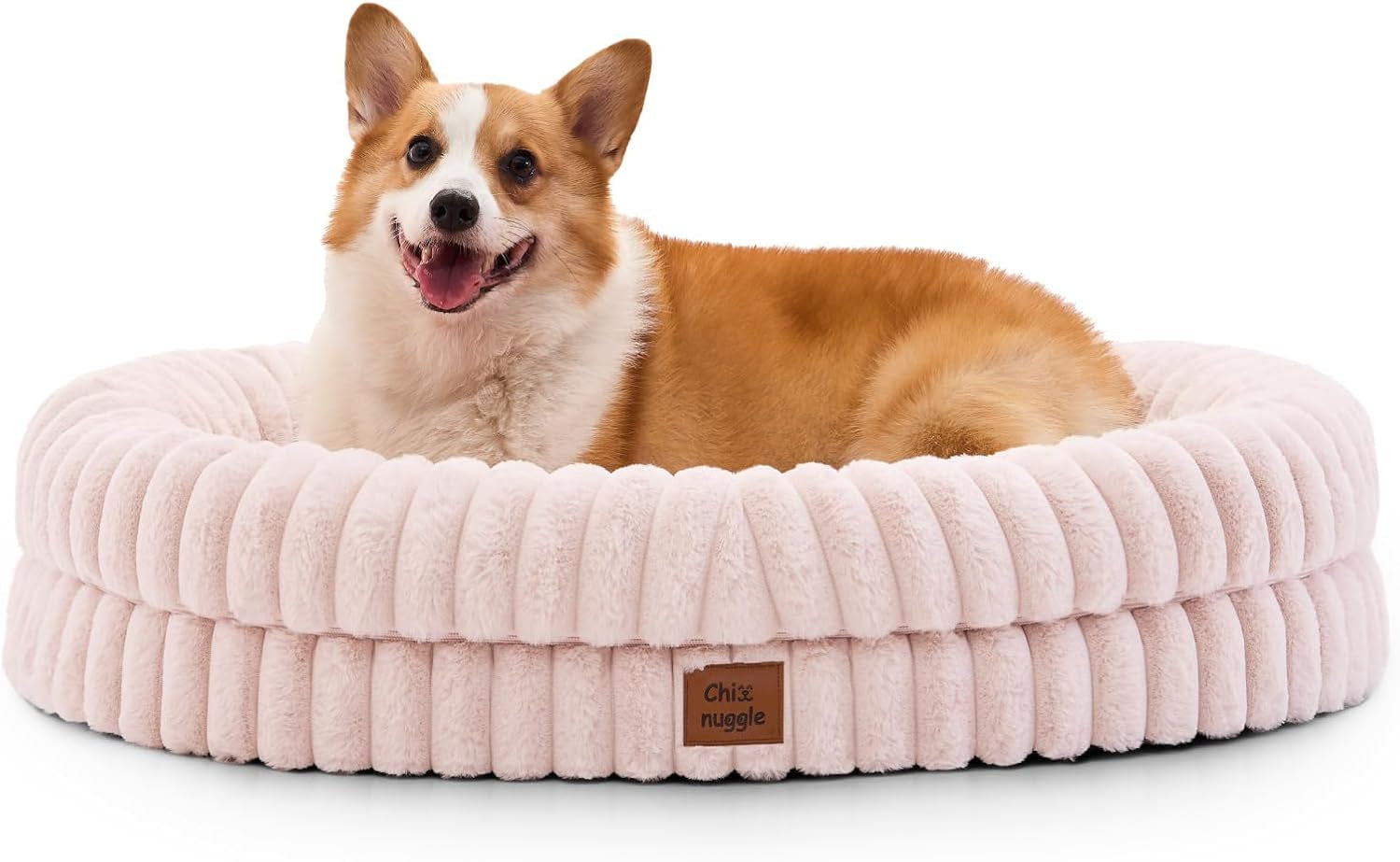 chixnuggle-orthopedic-dog-bed-washable-cover-faux-fur-bolster-pet-couch-waterproof-egg-crate-foam-non-slip-bottom-for-small-medium-dogs-dark-grey-30-24-7-dog-sofa-puppy-bed