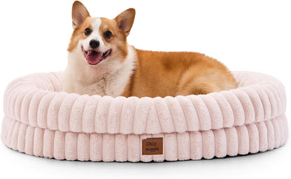 Chixnuggle Orthopedic Dog Bed, Washable Cover, Faux Fur Bolster Pet Couch | Waterproof,Egg Crate Foam,Non-Slip Bottom,For Small Medium Dogs,Dark Grey,30*24*7,Dog Sofa,Puppy Bed33