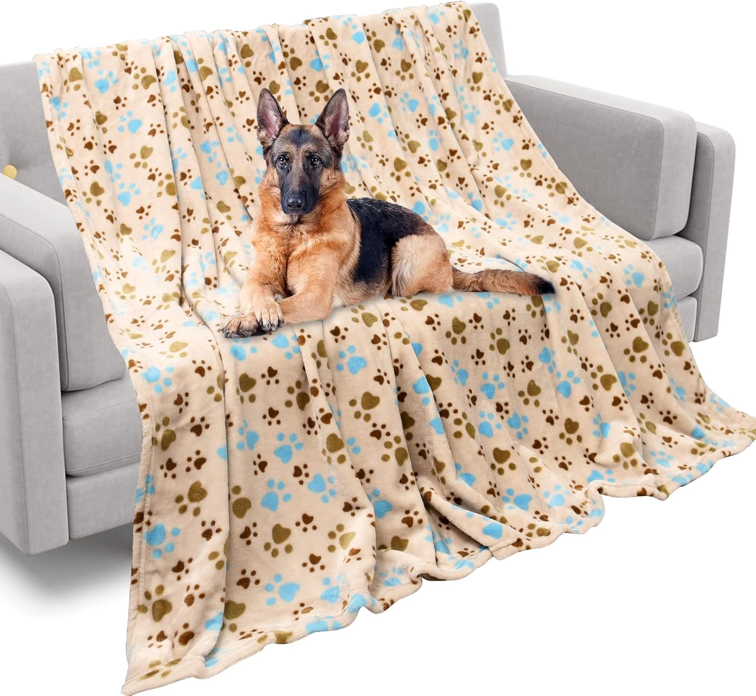 rezutan-blanket-for-large-dogs-cat-flannel-washable-soft-pet-mat-throw-cover-for-kennels-beds-sofas-furniture-protection-cute-paw-pattern-black-50x40-inch
