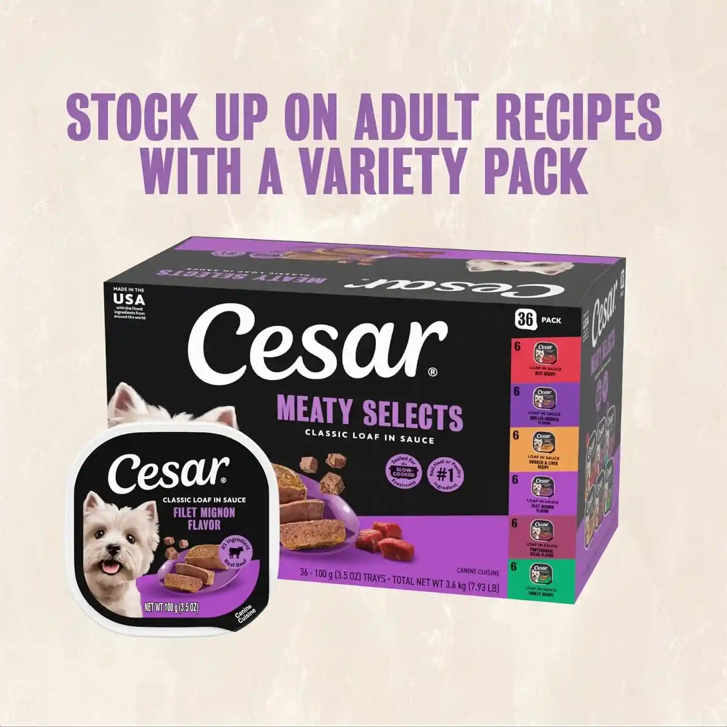 cesar-classic-loaf-in-sauce-wet-dog-food-filet-mignon-3-5-oz-24-count-made-in-usa-real-beef-1-ingredient-no-fillers-added-sugar-artificial-flavors-use-as-meal-or-topper-easy-peel-trays