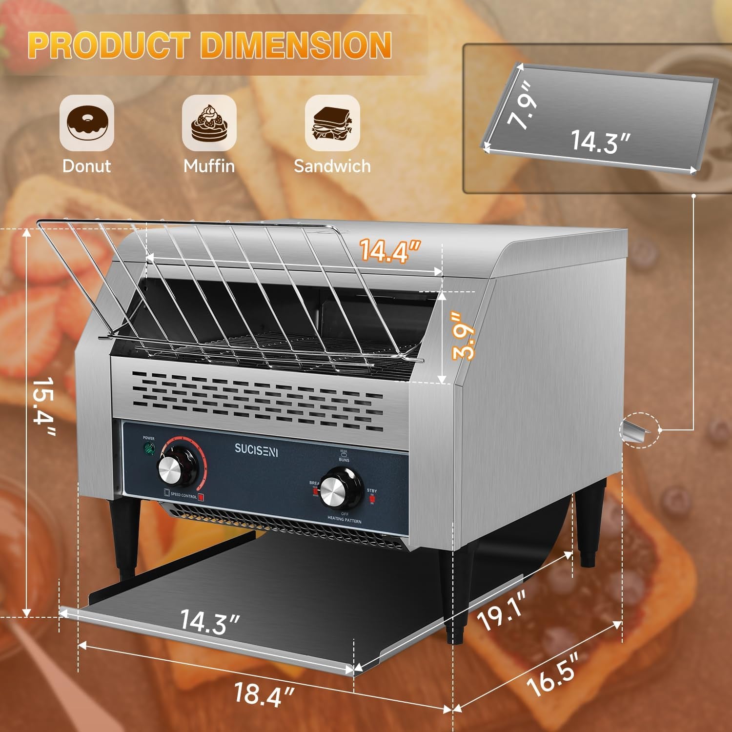 commercial-conveyor-toaster-450-slices-hour-stainless-steel-toaster-2600w-heavy-duty-industrial-toasters-electric-oven-with-dual-heating-tube-for-bagel-bread-croissant-bakery-restaurant-cafe