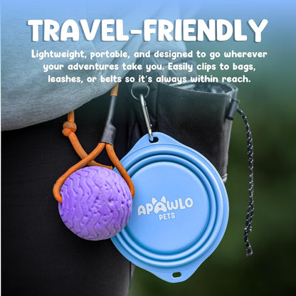 Collapsible Dog Bowl - 800Ml/27 Oz Portable Silicone Travel Water Bowl for Dogs with Carabiner | Foldable, Dishwasher Safe | Hiking, Camping Dog Essentials & Outdoor Pet Feeding - Blue7