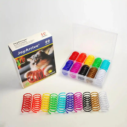 40Pcs 10 Colors Box Stored Springs for Indoor Cats, Cats Coil, Cat Interactive Toys, Cat Swatting Toy, Self-Play Toys, Hunting Toy, Kitten Spring4