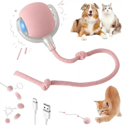 Purrmitive 2026 Durable Interactive Cat Toys for Indoor Cats, Dog Toys Ball, Rolling Pet Ball, Smart Automatic Cat Chase Balls Toy, Interactive Dog Toys Speedy Tail,Kitten & Cat Toys Interactive (Red)16