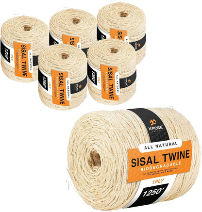 Sisal Twine - 2 Ply Thin Natural Fiber Rope on Spool - for Cat Scratching Post, Cat Tree Replacement Parts, Pet Toy - Decorative Cordage, Pole Wrap (150Ft)9