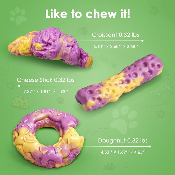 Fuufome Dog Toys for Aggressive Chewers: Dog Chew Toys for Medium Large Dog | Long Lasting Dog Chews | Tough Nylon Bone | Teeth Cleaning Care | Keep Dog Busy | Inevitable Milk Flavor | 3 Pack Set9
