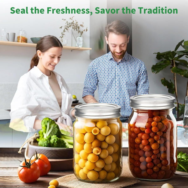 36Pcs Mason Jar Lids with Rings Wide Mouth, Upgrade Canning Lids with Rings/Bands for Ball, Kerr Jars and More, Split-Type with Leak Proof & Airtight, Food Grade Material for Mason Jars7