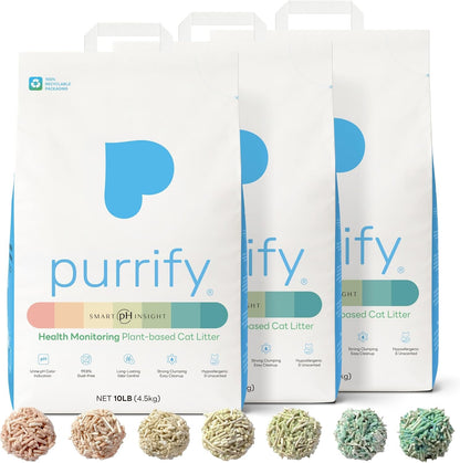 Smart Health Monitoring Cat Litter – Color-Changing, Fast Clumping, Odor Control, Low Dust (10Lb*3Pack)1