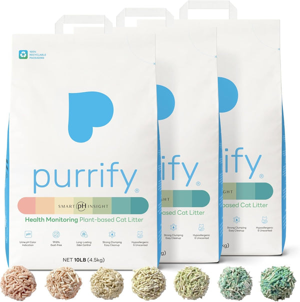 Smart Health Monitoring Cat Litter – Color-Changing, Fast Clumping, Odor Control, Low Dust (10Lb*3Pack)1