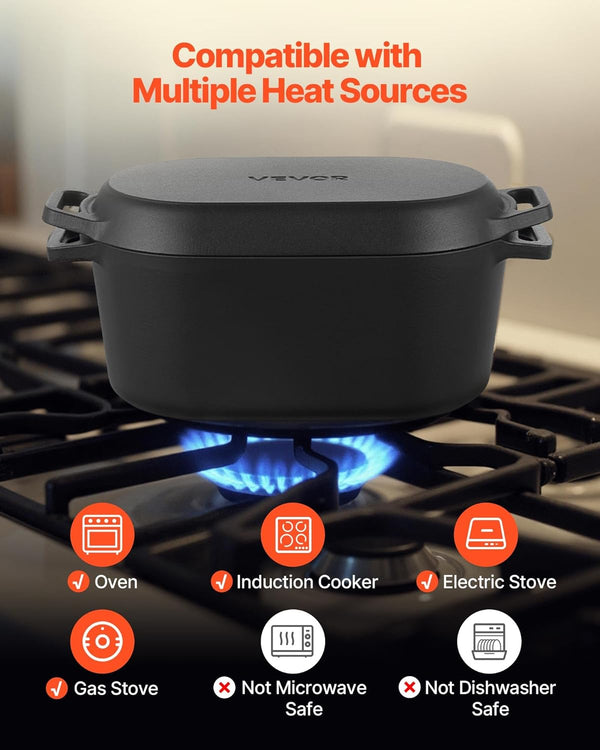 Enameled Cast Iron Dutch Oven, 3.5 Quart Pot with Lid and Dual Handles, Heavy-Duty Durable Cookware Pan, Oven Induction Compatible up to 500℉, for Braising, Stews, Roasting, Bread Baking, Black4