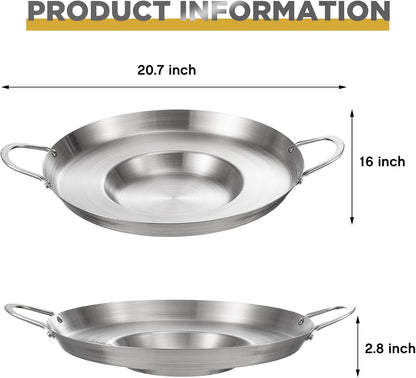 2 Pcs Stainless Steel Comal Frying Bowl Cookware 16 Inch Mexican Style Wok Inoxidable Concave Outdoors Stir Fry Discada Pan for outside Cooking2