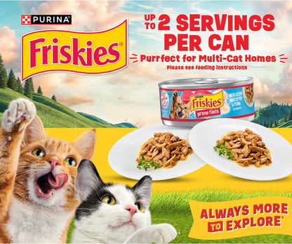 Purina Friskies Prime Filets Cat Food Variety Pack, 40 Pack 5.5 Oz Cans | Surfin' and Turfin' Wet Cat Food Favorites in a Savory Gravy, Made with Real Meat, Poultry and Seafood10