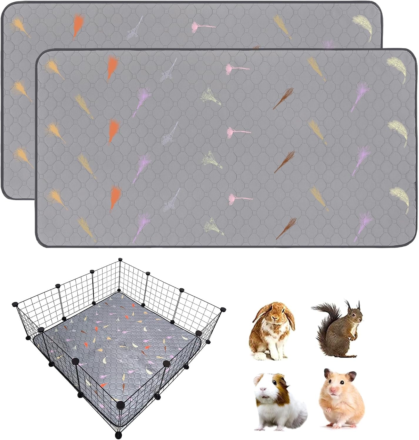 2pcs-guinea-pig-cage-liners-guinea-pig-fleece-cage-liners24x48-super-absorbent-washable-pee-pads-reusable-for-rabbit-hamster-chinchilla