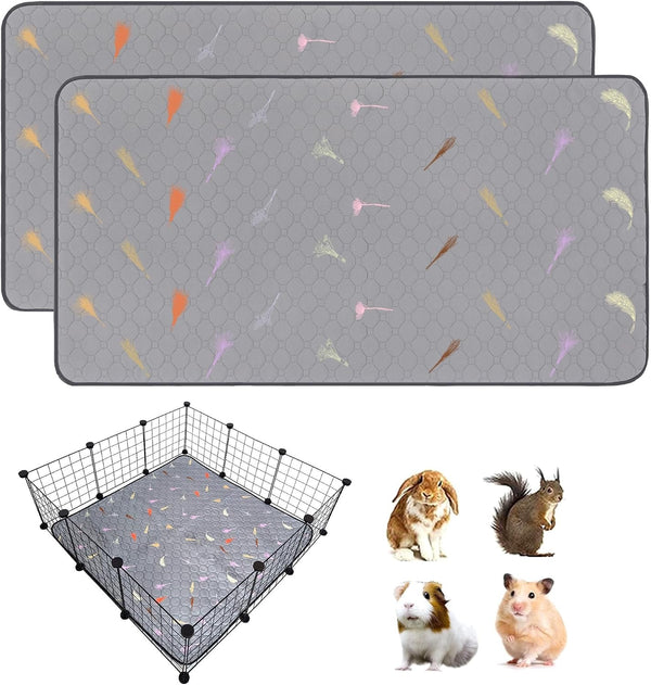 2Pcs Guinea Pig Cage Liners,Guinea Pig Fleece Cage Liners24''X48'' Super Absorbent Washable Pee Pads Reusable for Rabbit Hamster Chinchilla16