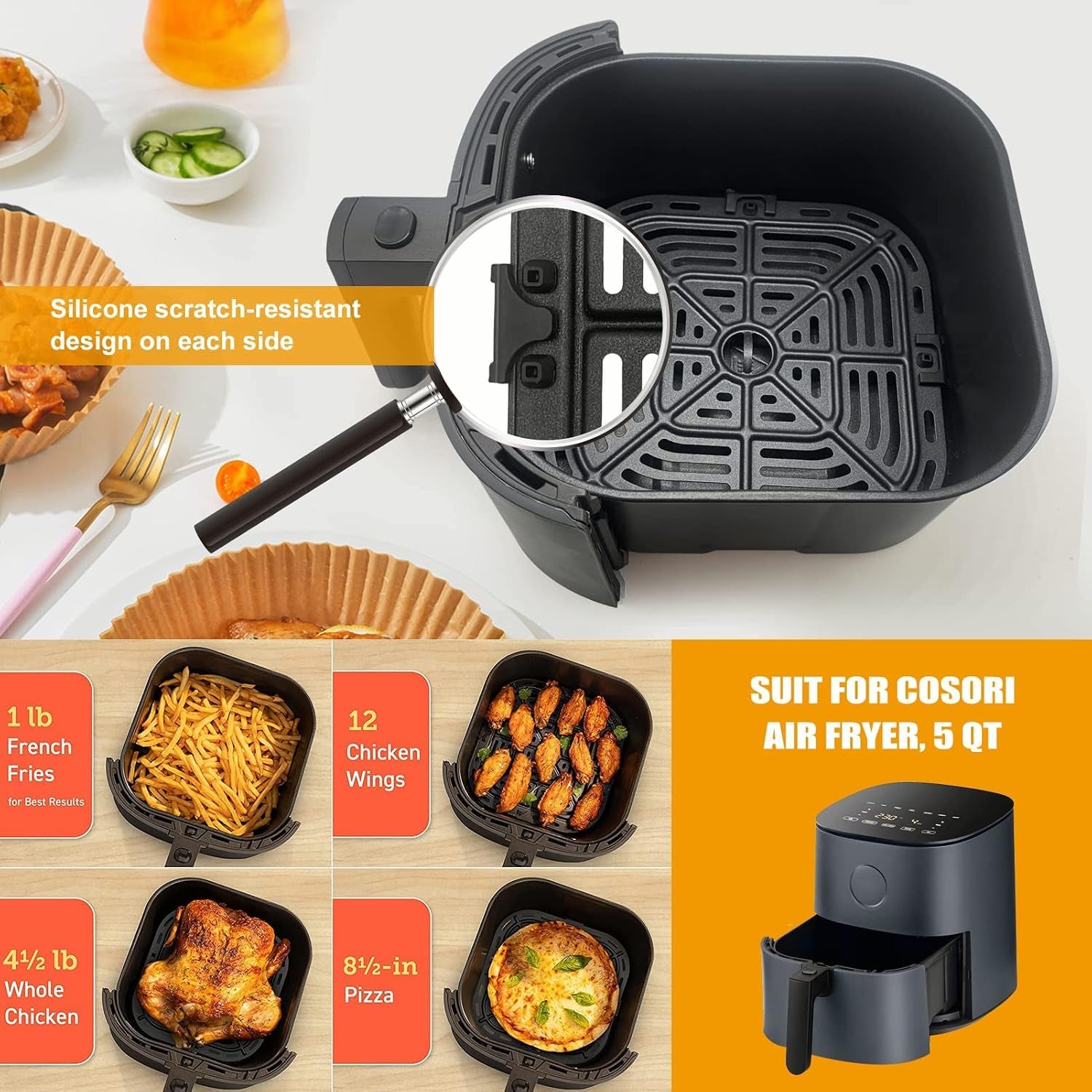 air-fryer-replacement-grill-pan-fit-for-cosori-air-fryer-5-qt-air-fryer-rack-replacement-parts-accessories-grill-plate-crisper-plate-tray-non-stick-dishwasher-safe