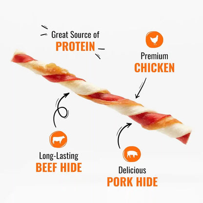Good 'N' Fun Twists Long-Lasting Dog Treat, with Real Proteins, Beef Hide and Premium Chicken, Supports Dental Health, Mental Stimulation, 70 Count4
