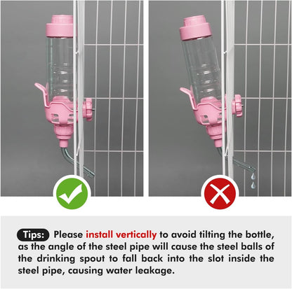 Vannon Dog Crate Water Bottle, 34Oz Top-Fill Pet Water Dispenser, Pink | Kennel Water Bottle Helps Keep Pets Hydrated Longer with Fewer Refills and Easy Daily Care.2