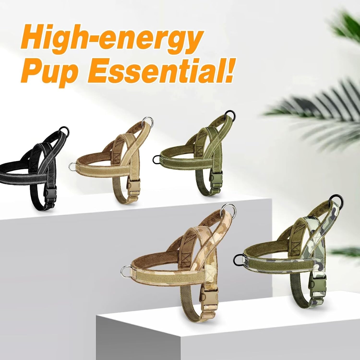 forestpaw-no-pull-dog-harness-with-large-handle-comfortable-l-brown-adjustable-fits-chest-26-31-50-80-lbs-slip-on-quick-release-easy-control-soft-padded-for-medium-large-dogs-walking-training