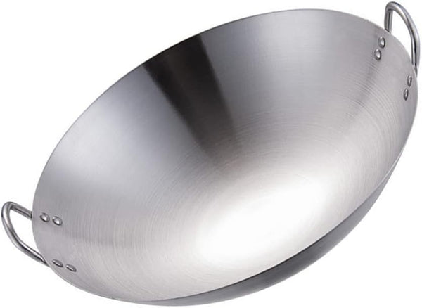 Stainless Steel Wok round Bottom Chinese Wok for Gas Stove Large Fry Pan Large Capacity Saute Pan 12.00X10.82X2.95In Even Heat Retention Easy-Clean Cooking1