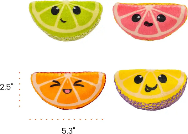 Catstages Dental Fruit Wedges 4 Pk, Soft and Textured Catnip Chew Toys That Help Clean Teeth, Multicolored7