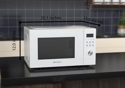 MW1101W Countertop Microwave Oven with Button Control, LED Display 1000W, 10 Power Levels, 6 Auto Menus, Glass Turntable and Child Safe Lock, 1.1 Cu. Ft., White3