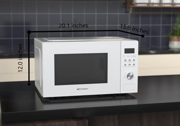 MW1101W Countertop Microwave Oven with Button Control, LED Display 1000W, 10 Power Levels, 6 Auto Menus, Glass Turntable and Child Safe Lock, 1.1 Cu. Ft., White3