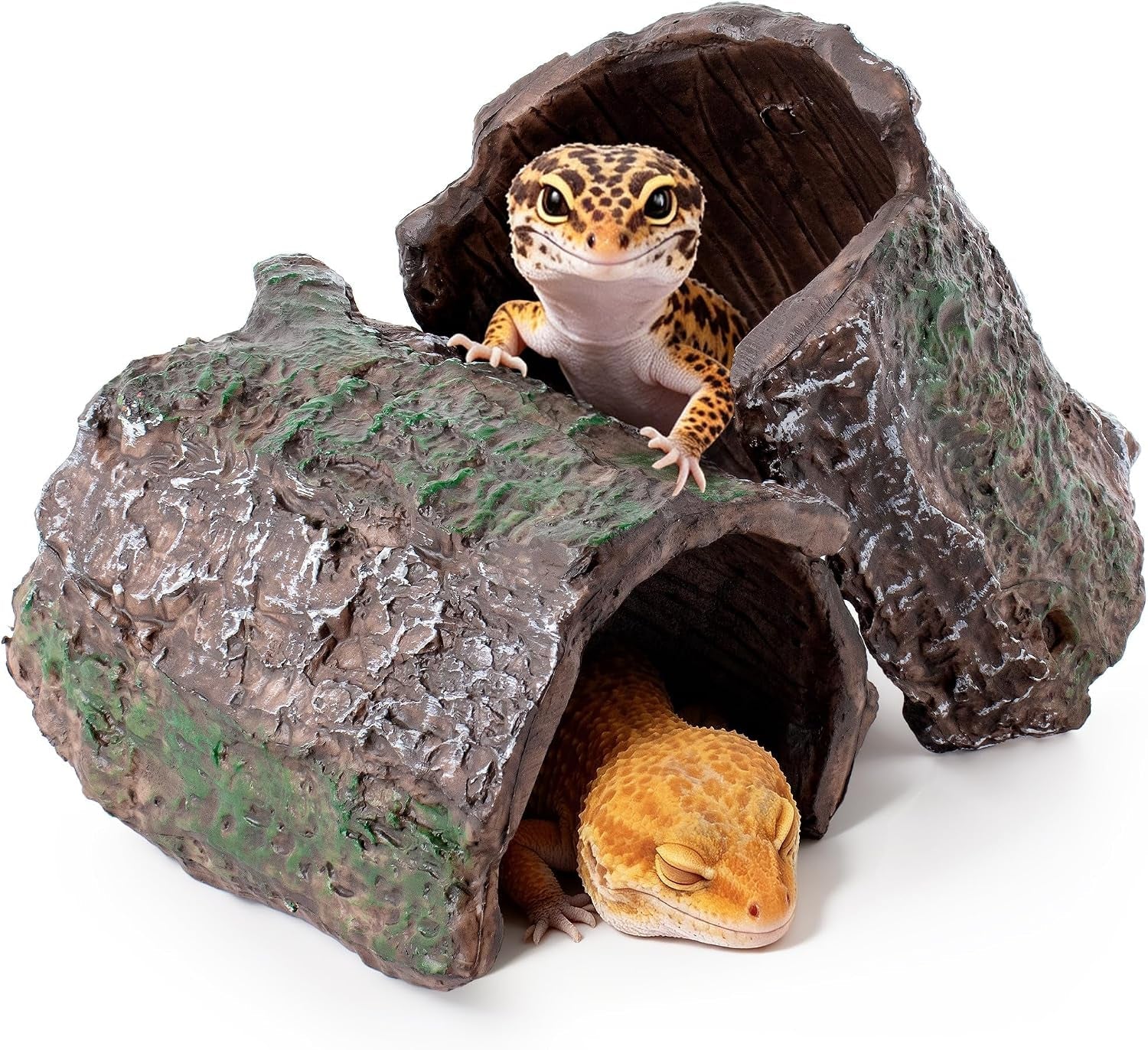 mygeromon-reptile-hides-leopard-gecko-hideout-resin-caves-tank-accessories-2-pcs