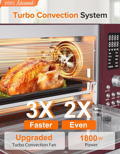 Bravo Pro Smart Air Fryer Toaster Oven Countertop Combo | 10-In-1 Cooking Functions, 1800W, 50-450°F, 21-Qt, Pfas-Free, Upgraded Super Convection, Cinnamon2