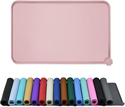 Reopet Silicone Pet Feeding Mat - Waterproof & Non-Slip Dog Cat Placemat | High Raised Edges Prevent Food & Water Spills to Protect Floors, Easy to Clean, Fit for Dog Cat Bowls11