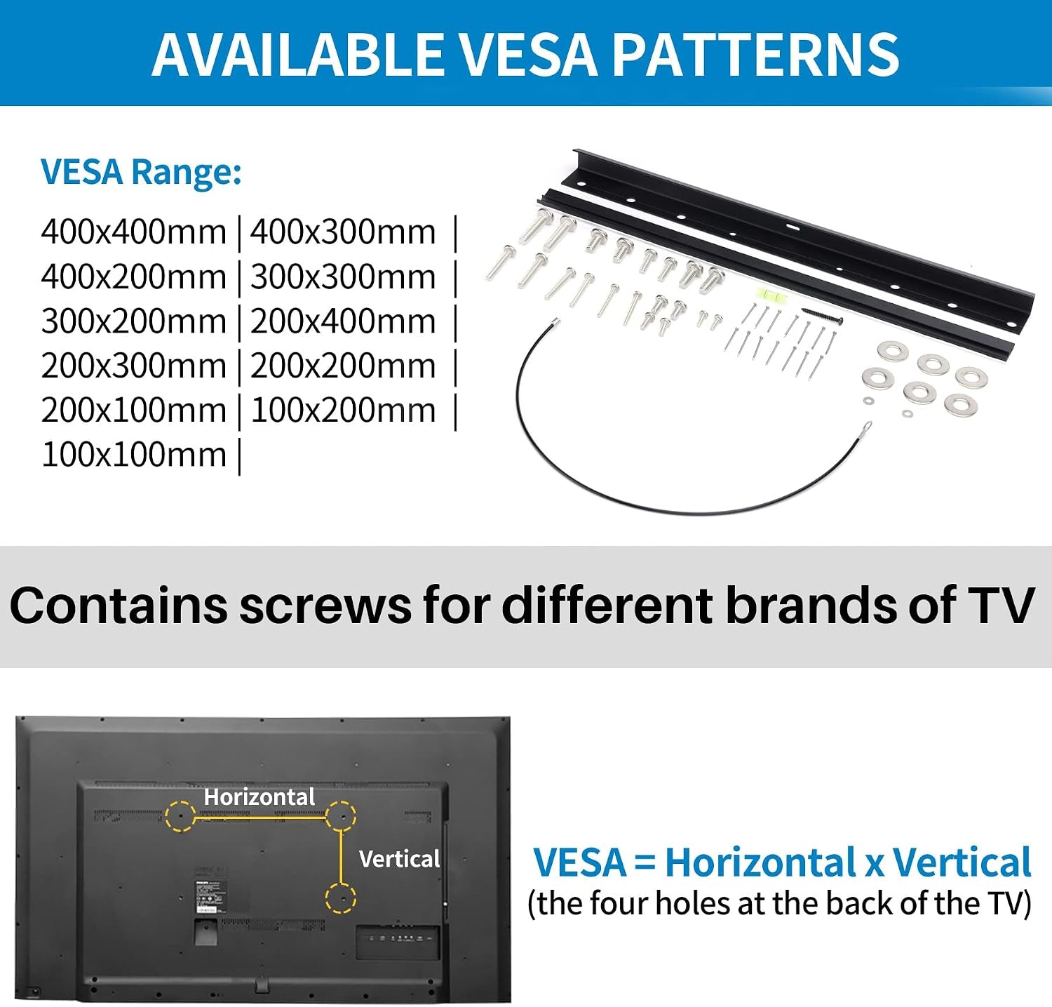 studless-drywall-tv-mount-for-13-55-inch-tvs-no-stud-tv-wall-bracket-max-vesa-400x400mm-up-to-100-lbs-universal-fits-most-led-lcd-plasma-flat-curved-screen-tvs-monitors-upgraded-bubble-level