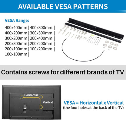 Studless Drywall TV Mount for 13-55 Inch Tvs, No Stud TV Wall Bracket Max VESA 400X400Mm up to 100 Lbs Universal Fits Most LED LCD Plasma Flat/Curved Screen Tvs & Monitors-Upgraded Bubble Level3