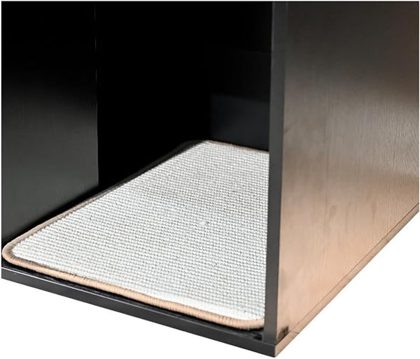 35.83" Black Cat Litter Box Enclosure Hidden Furniture with Scratching Pad, Modern Indoor Cat House6