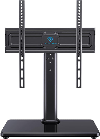 Universal Swivel TV Stand for 24-60 Inch Tvs up to 99 Lbs, 12 Height Adjustable Table Top TV Stand, TV Base Stand with Tempered Glass Base, Max VESA 400X400Mm, PSTVS331