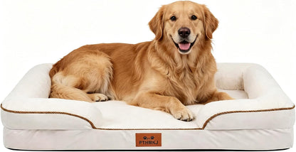 Orthopedic Dog Bed for Medium Dogs - Gel Memory Foam Pet Bed with Waterproof & Washable Cover, Contoured Bolster Design for Dogs & Cats (Grey, 30.0" L X 20.0" W X 6.3" Th)17