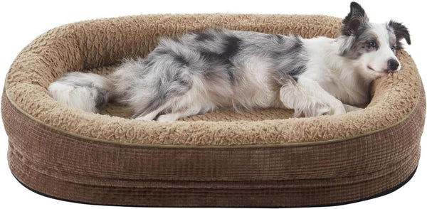 JOEJOY Orthopedic Dog Beds Large Sized Dog, XL Egg-Crate Memory Foam Pet Couch Bed with Bolster Sides, Waterproof Lining, Removable Washable Cover & Non-Slip Bottom, Grey26