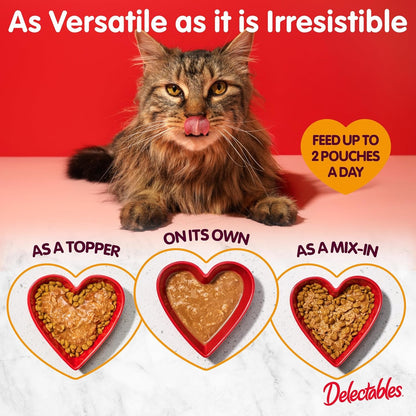 Delectables Lickable Treat Bisque Senior 10+ Wet Cat Treat Variety Pack, Food Topper, Hydrating, Grain-Free, No Fillers, No By-Products, No Added Preservatives, 1.4Oz Pouch, 12Ct5