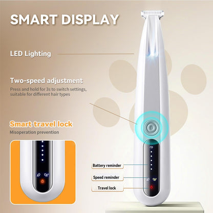 2026 New Pet Precision Trimmer, Dog Paw Trimmer with LED Light, Ultra Quiet | IP68 Waterproof, Dual-Speed Motor, Suit for Trimming Paw, Ear, Face, Butt, Eyebrows, USB Rechageble4